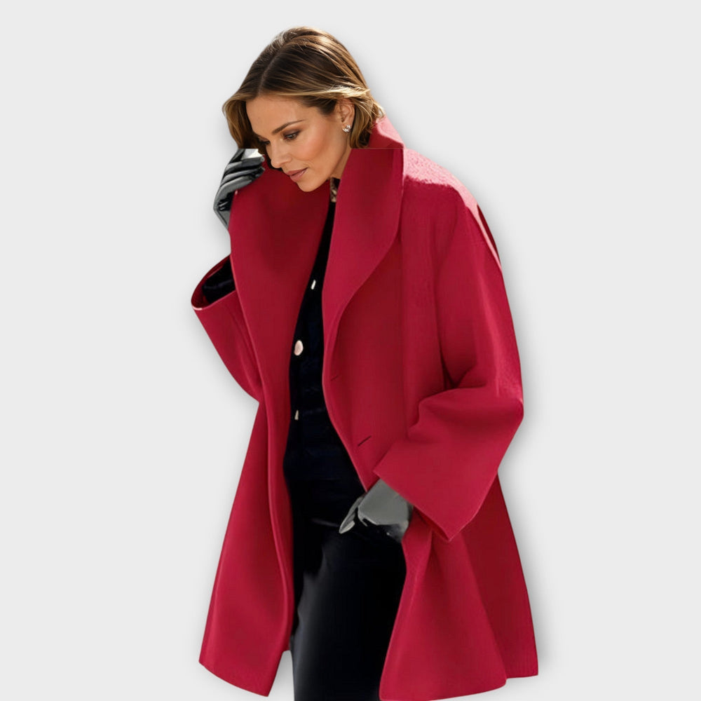 Louise | Manteau Long Femme Oversize Bleu Clair Col Large