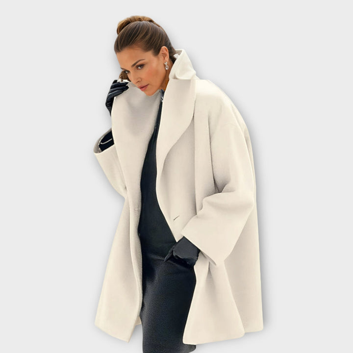 Louise | Manteau Long Femme Oversize Bleu Clair Col Large