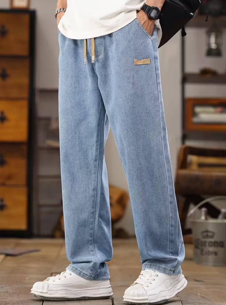 Pierre | Jean Denim Taille Cordon Large Jambes