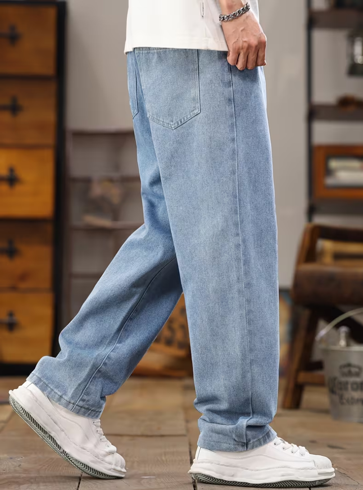 Pierre | Jean Denim Taille Cordon Large Jambes