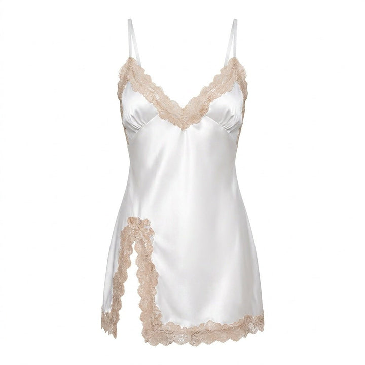 Agathe | Nuisière Satin Sans Manches Fendue