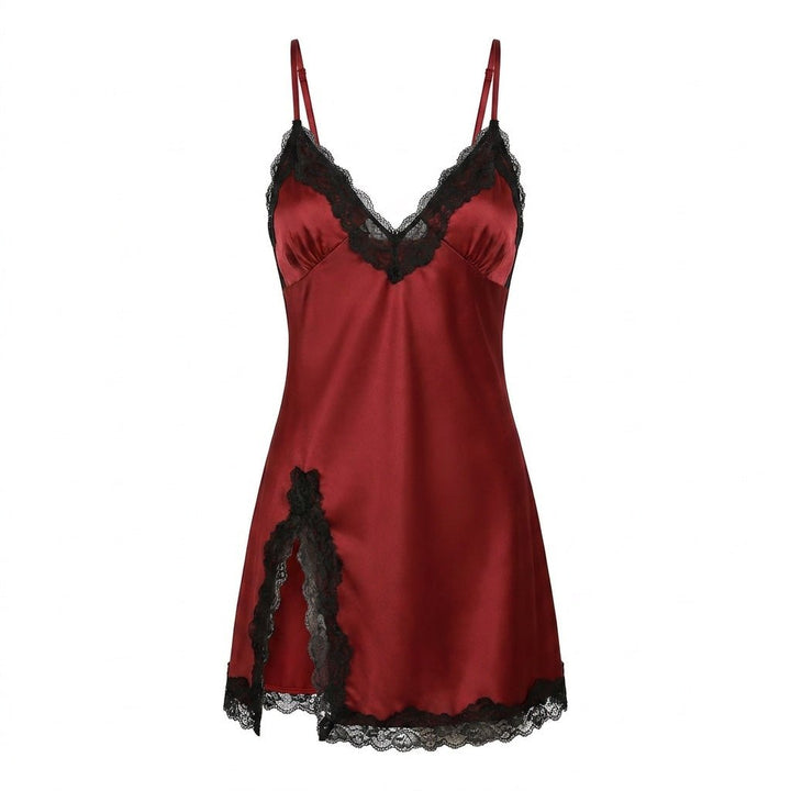 Agathe | Nuisière Satin Sans Manches Fendue