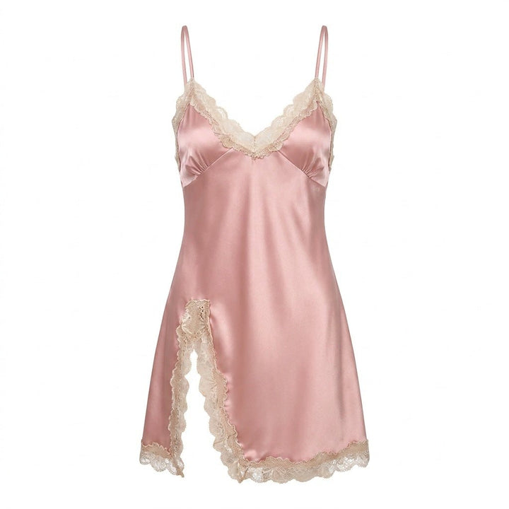 Agathe | Nuisière Satin Sans Manches Fendue