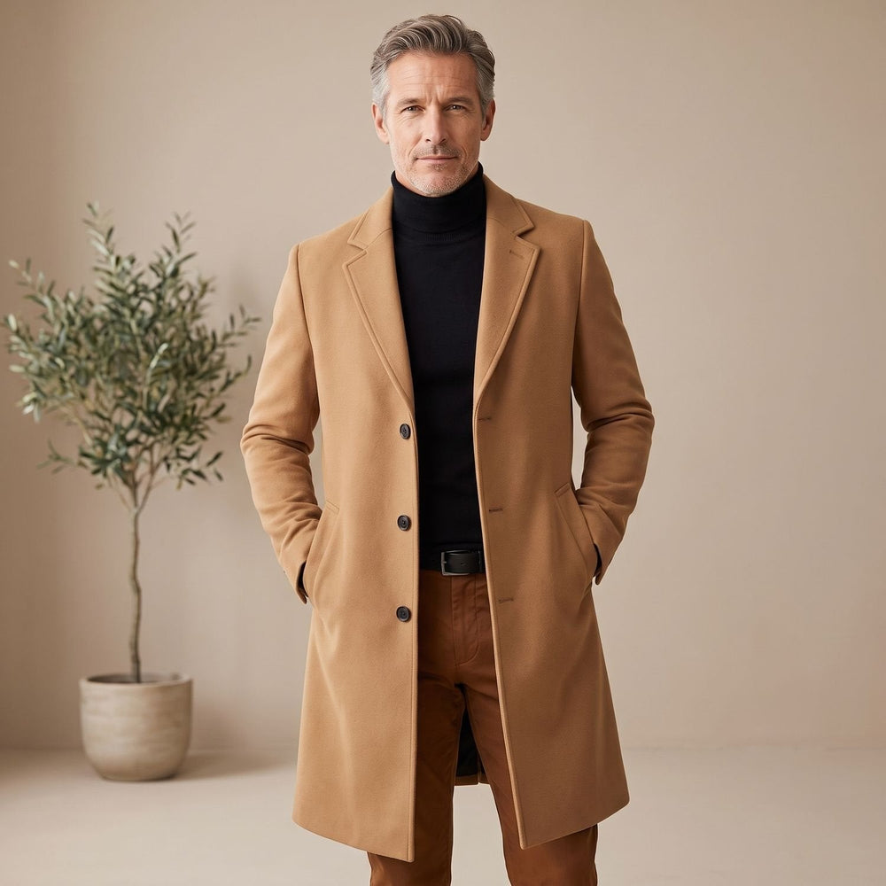Baptiste | Col Roulé Manteau Long Homme