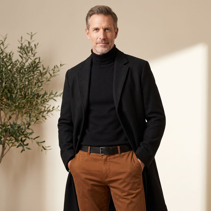 Baptiste | Col Roulé Manteau Long Homme