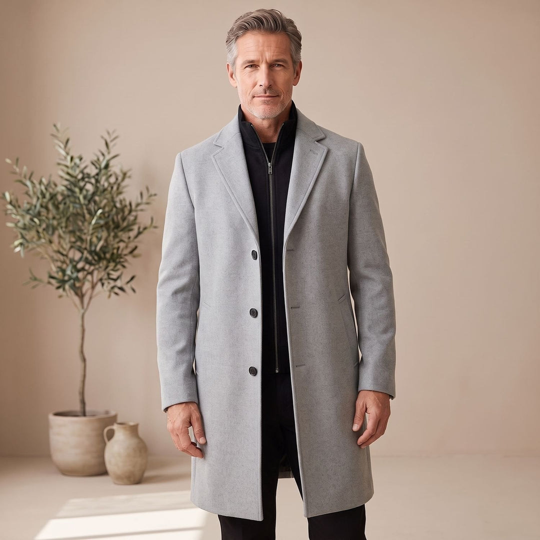 Baptiste | Col Roulé Manteau Long Homme