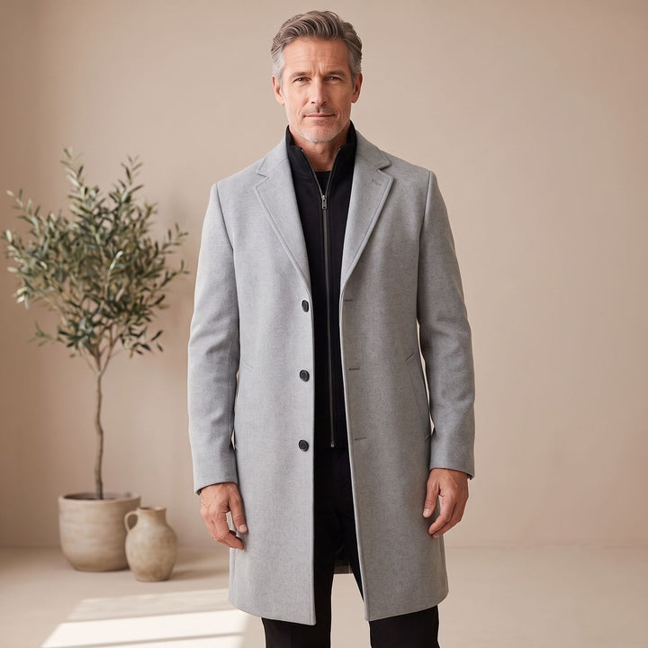 Baptiste | Col Roulé Manteau Long Homme