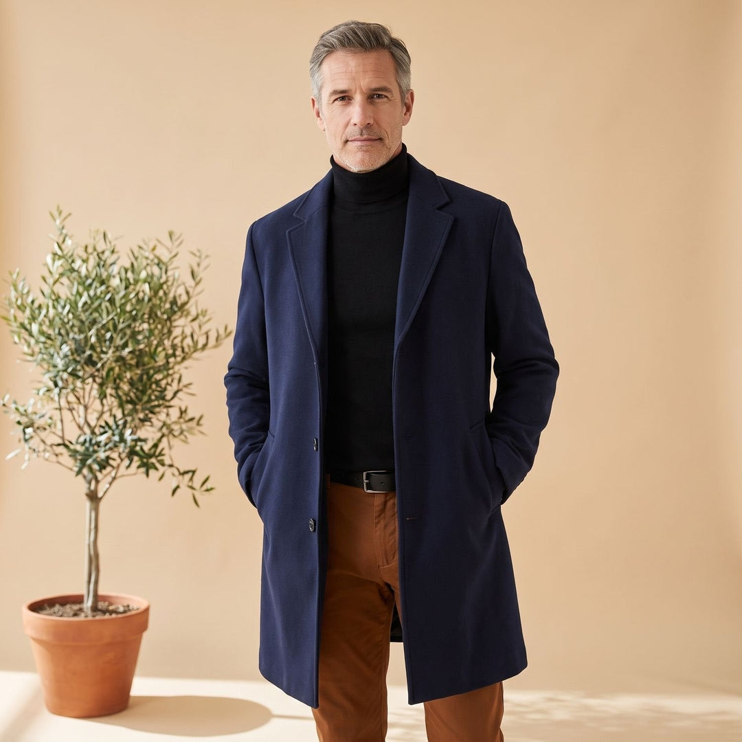 Baptiste | Col Roulé Manteau Long Homme