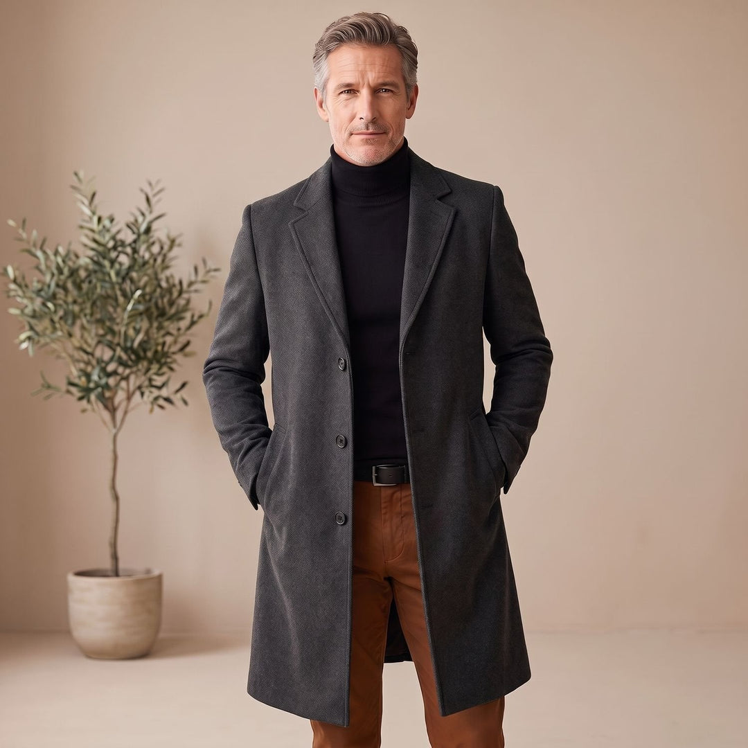 Baptiste | Col Roulé Manteau Long Homme