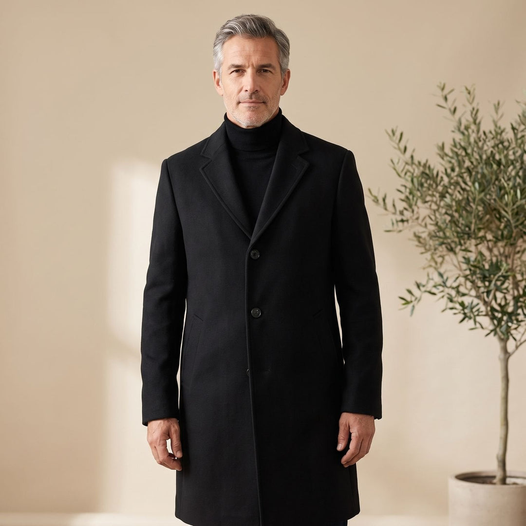 Baptiste | Col Roulé Manteau Long Homme