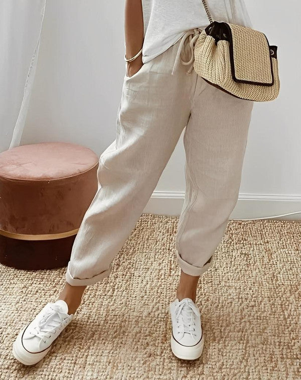 Louise | Pantalon Flare en Velours Côtelé Vert Foncé Taille Haute