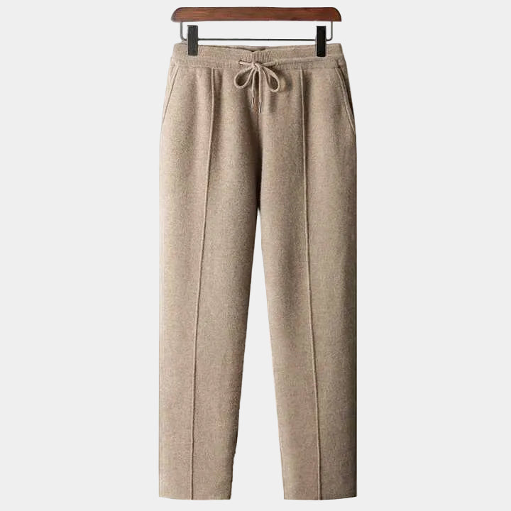 Joël | Pantalon Jogging Plissé Gris Clair Coupe Droite