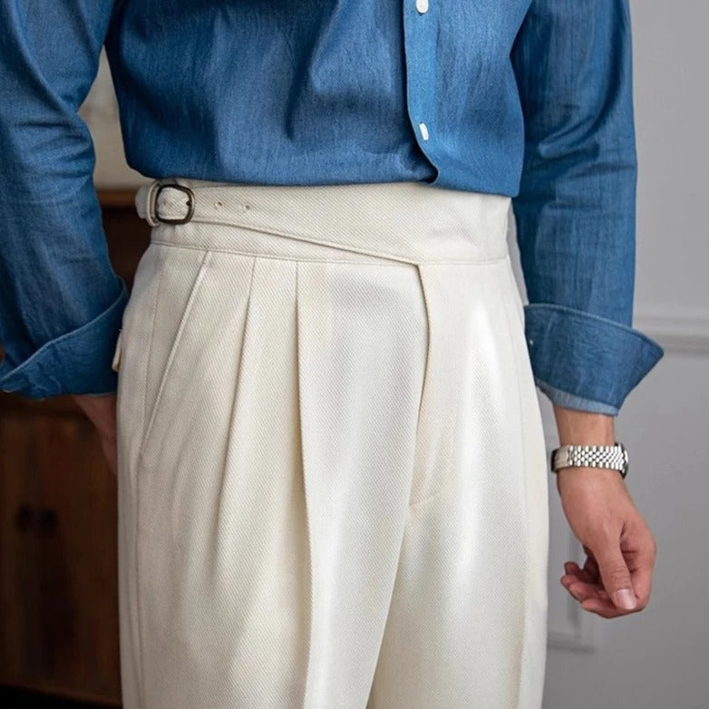 Dylan | Pantalon Homme Plissé Taille Haute