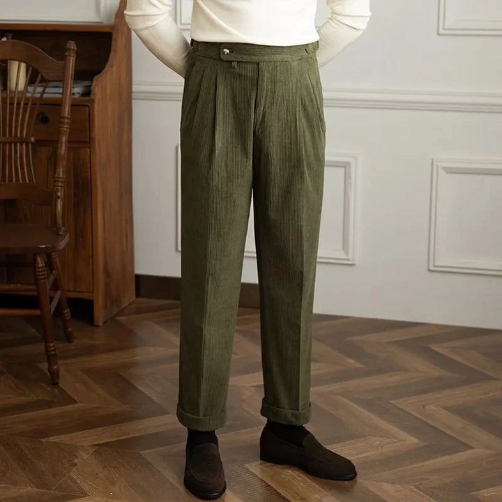 Hugo | Pantalon Velours Côtelé Homme Beige Coupe Ample