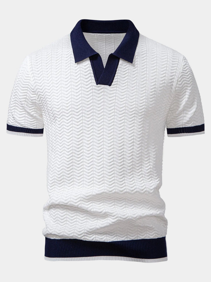 Axel | Polo Tricot Col Contrasté Manches Courtes