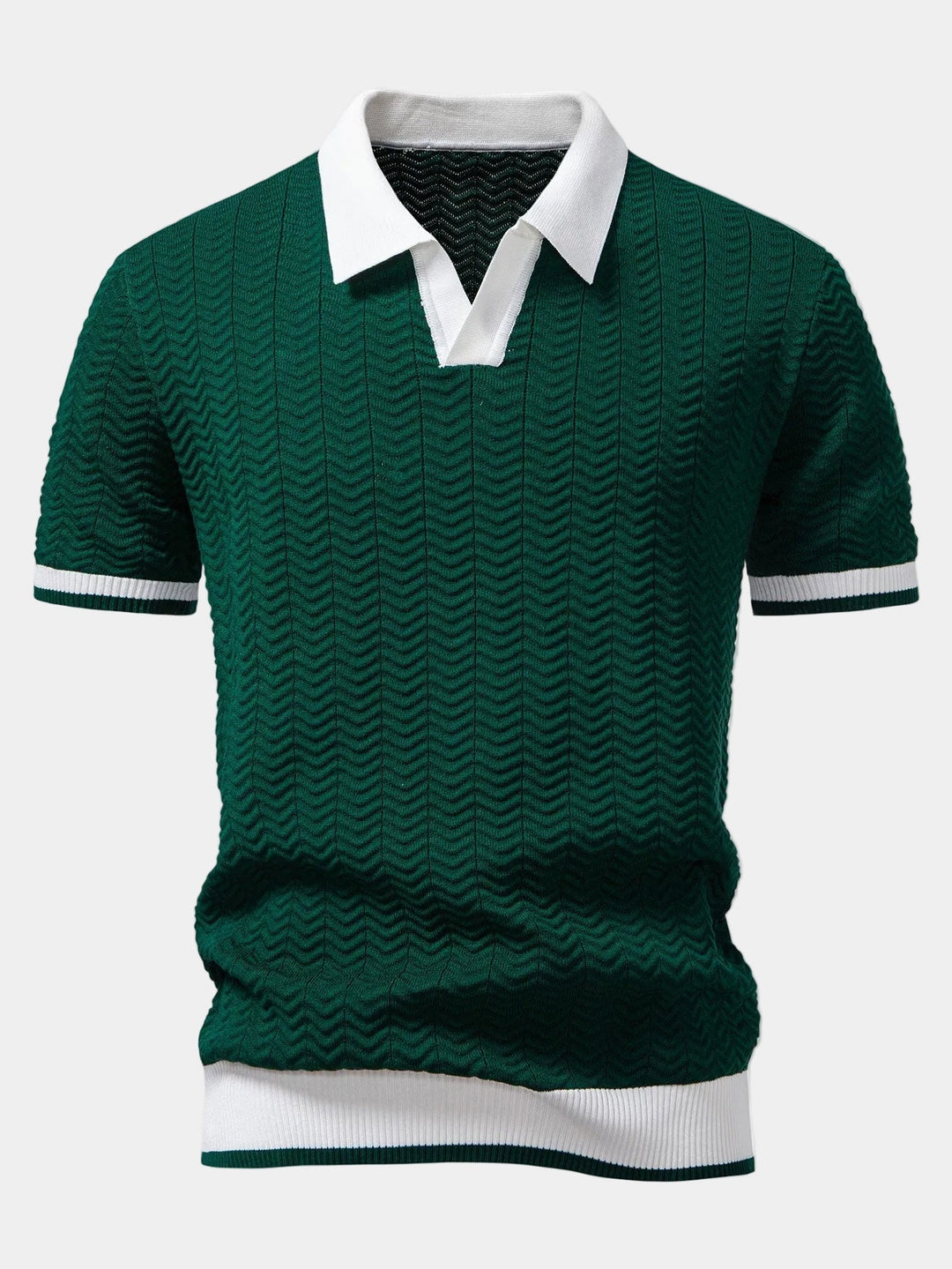 Axel | Polo Tricot Col Contrasté Manches Courtes
