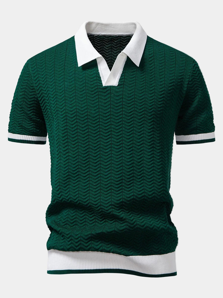 Axel | Polo Tricot Col Contrasté Manches Courtes
