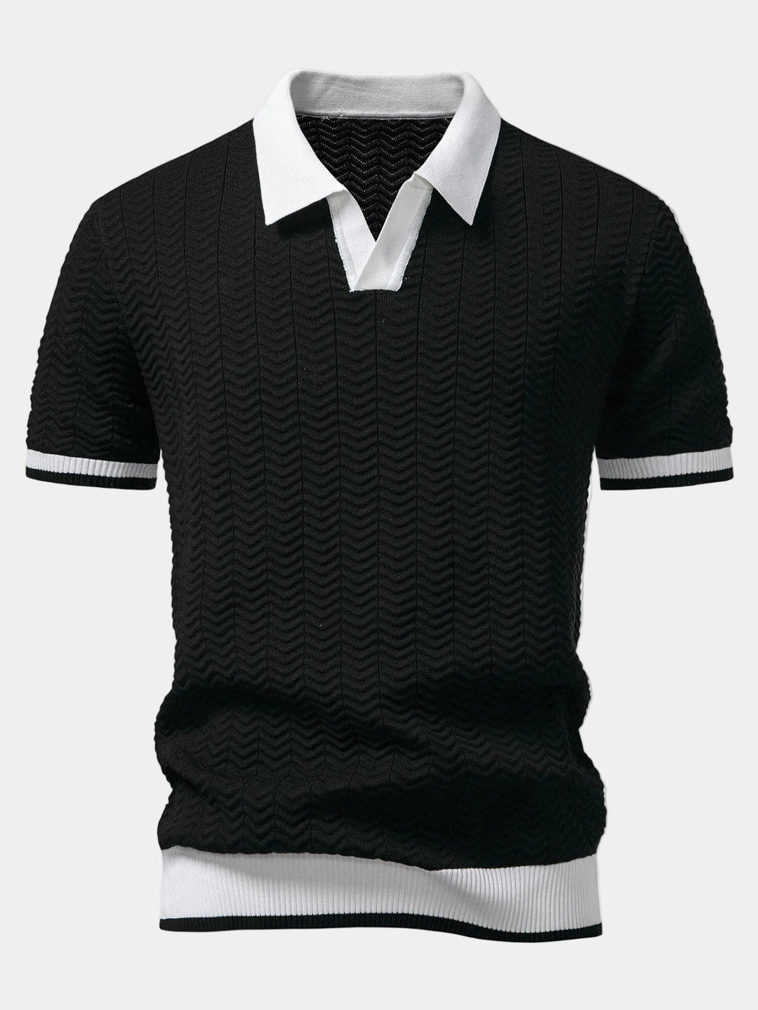 Axel | Polo Tricot Col Contrasté Manches Courtes