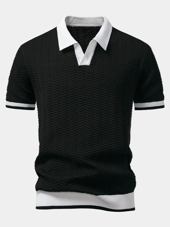 Axel | Polo Tricot Col Contrasté Manches Courtes