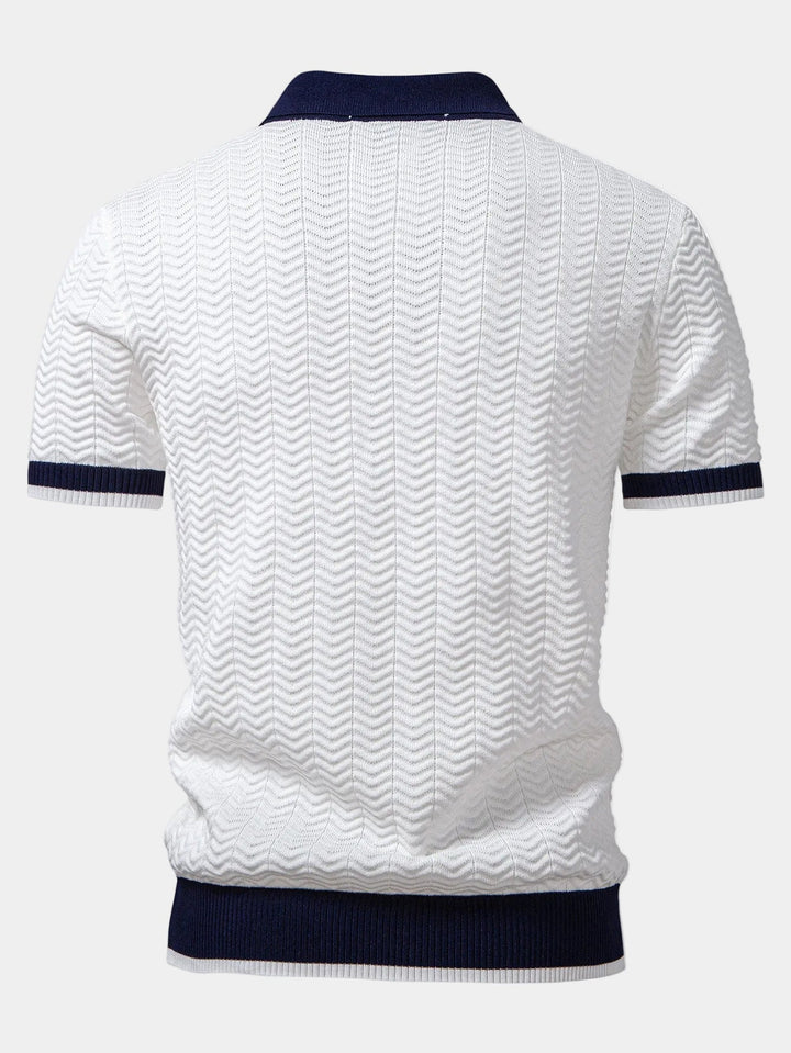 Axel | Polo Tricot Col Contrasté Manches Courtes