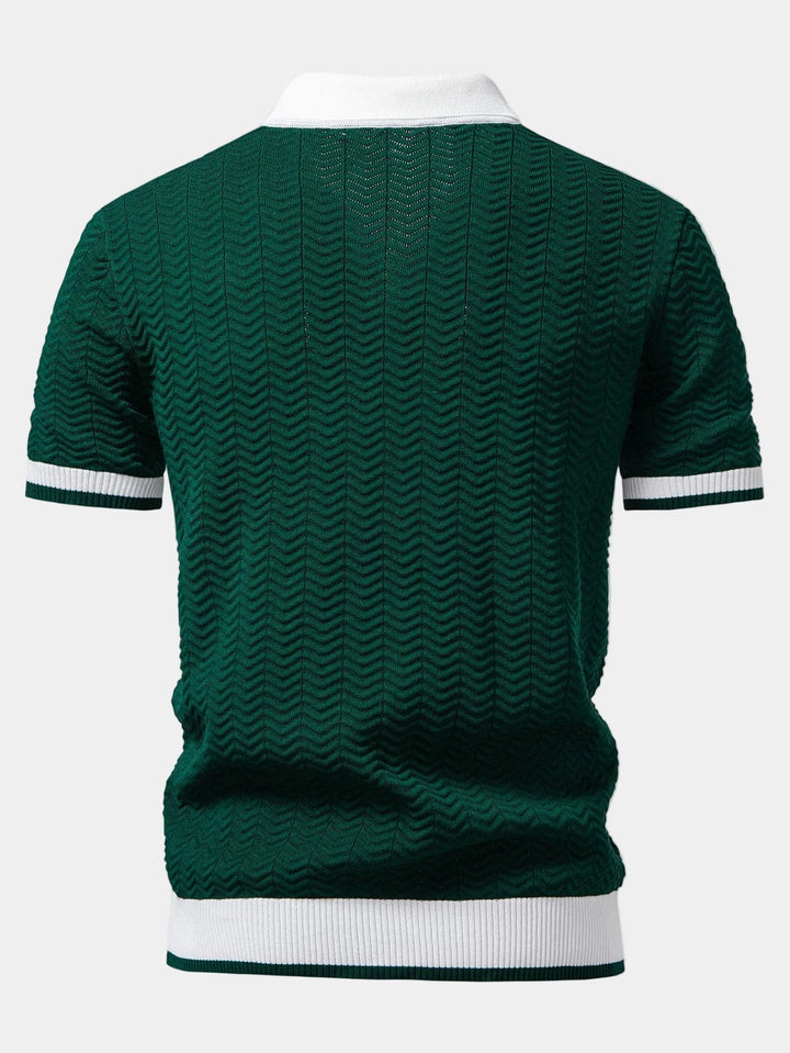 Axel | Polo Tricot Col Contrasté Manches Courtes
