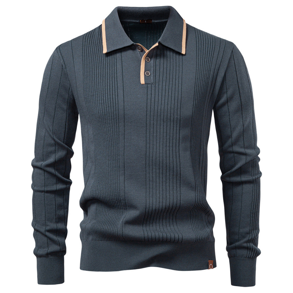 Benoît | Polo Maille Encolure Boutonnée Manches Longues
