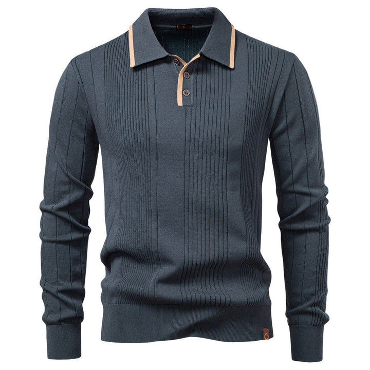 Benoît | Polo Maille Encolure Boutonnée Manches Longues