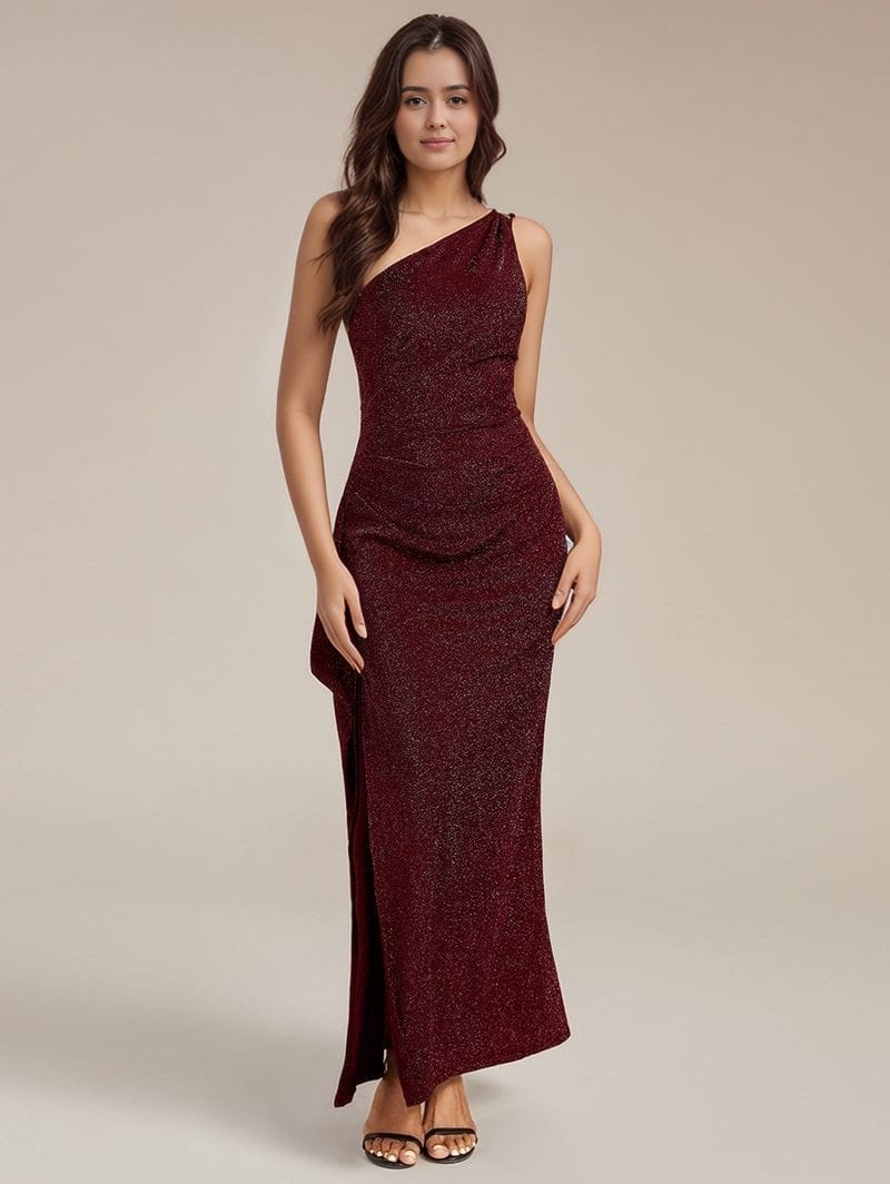 Céline | Robe de Soirée Maxi une Épaule Fendue