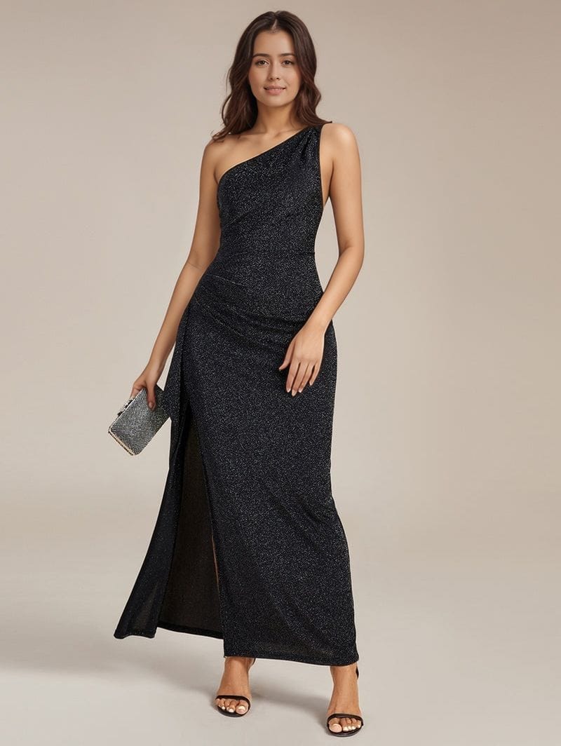 Céline | Robe de Soirée Maxi une Épaule Fendue