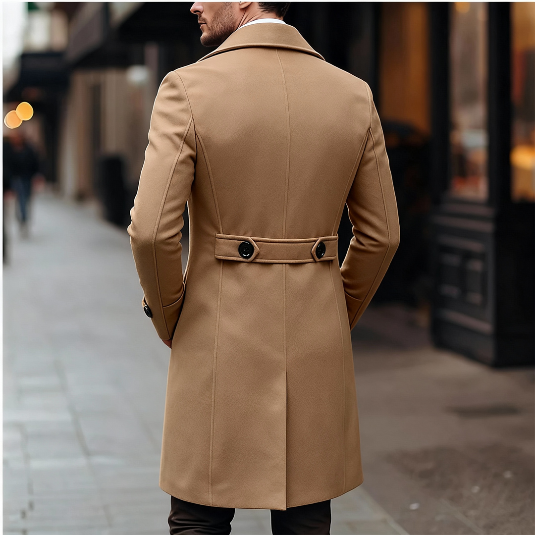 Dylan | Manteau Long Homme Laine Double Boutonnage