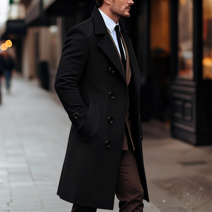 Dylan | Manteau Long Homme Laine Double Boutonnage