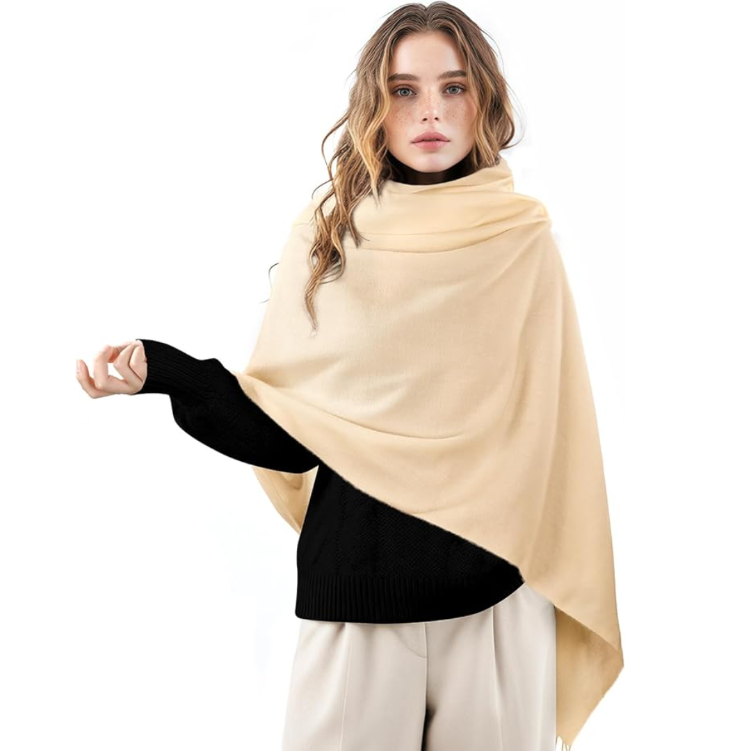 Manon | Manteau Long Femme Coupe Relax avec Foulard