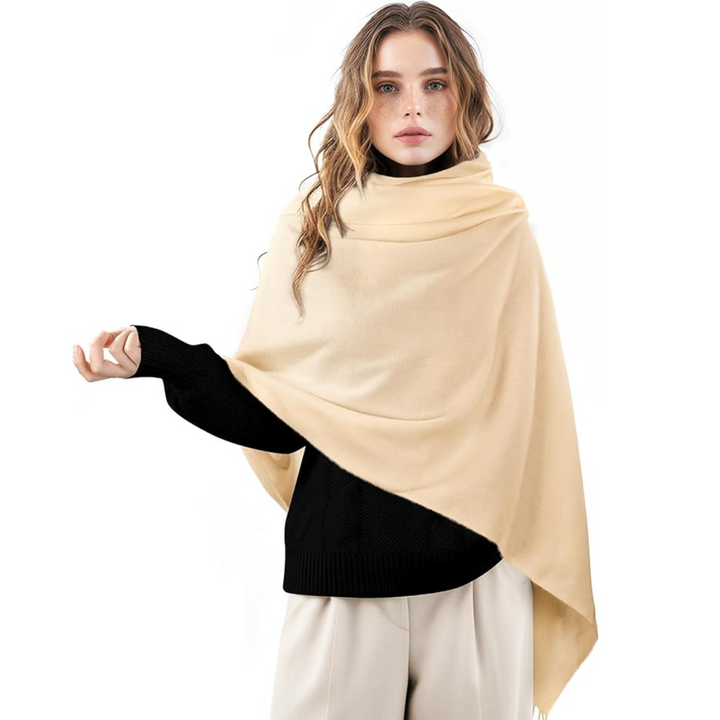 Manon | Manteau Long Femme Coupe Relax avec Foulard