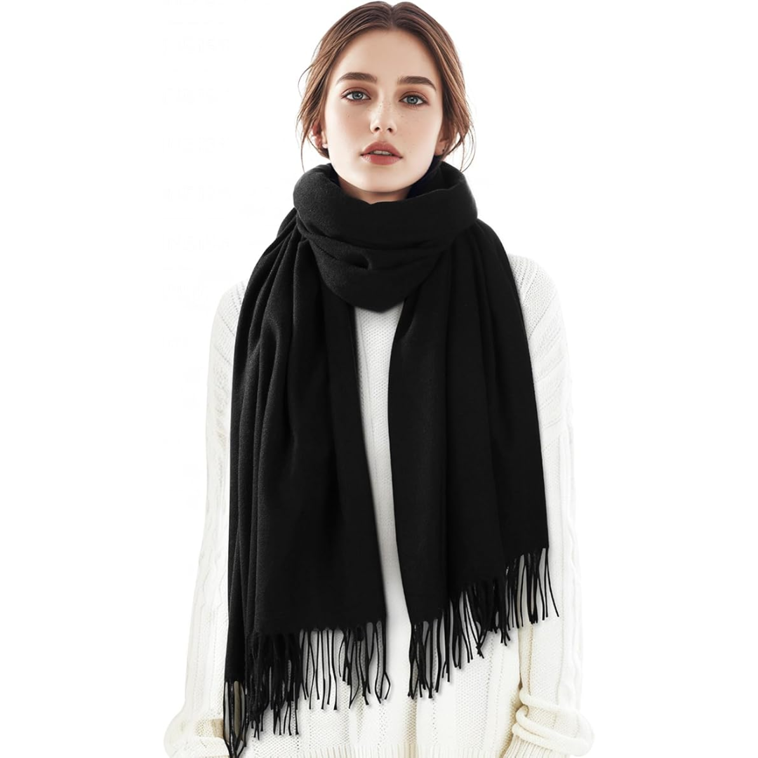 Manon | Manteau Long Femme Coupe Relax avec Foulard