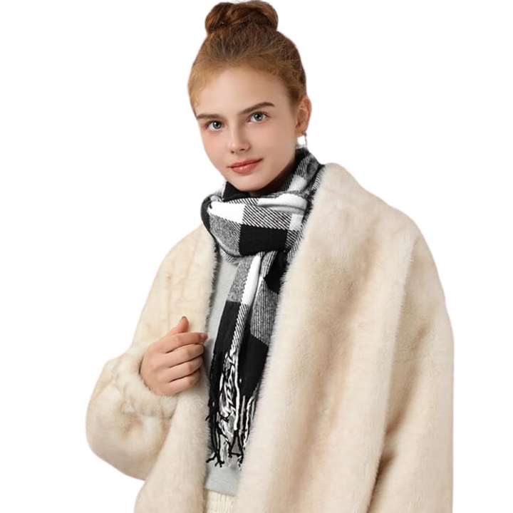 Manon | Manteau Long Femme Coupe Relax avec Foulard