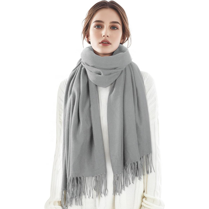 Manon | Manteau Long Femme Coupe Relax avec Foulard