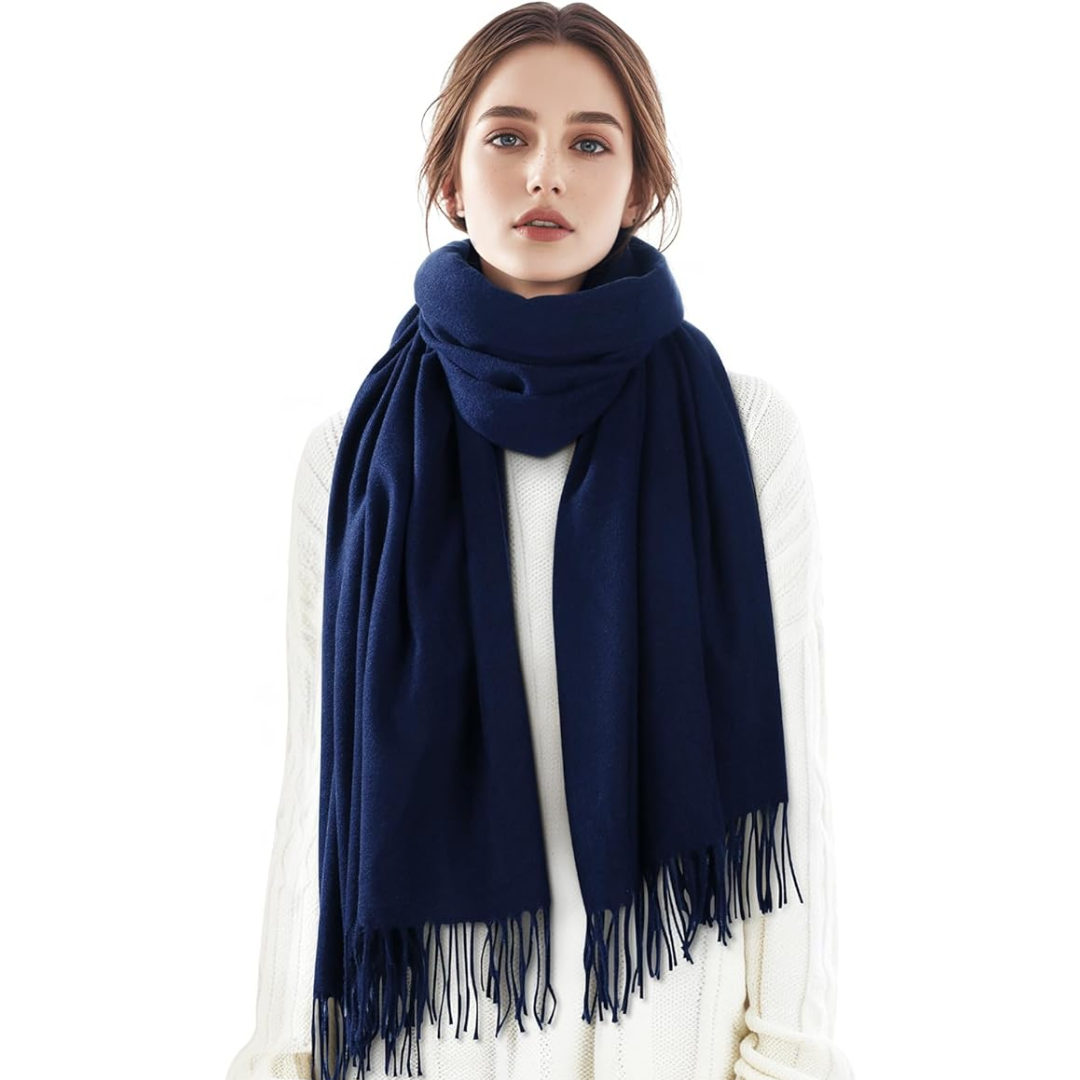 Manon | Manteau Long Femme Coupe Relax avec Foulard