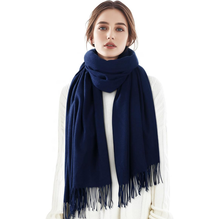 Manon | Manteau Long Femme Coupe Relax avec Foulard