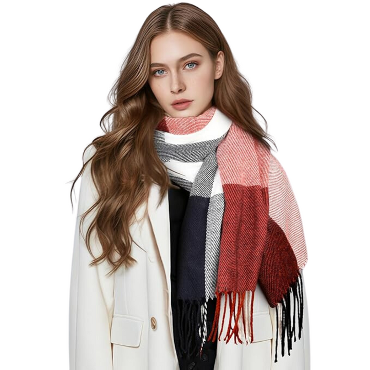 Manon | Manteau Long Femme Coupe Relax avec Foulard