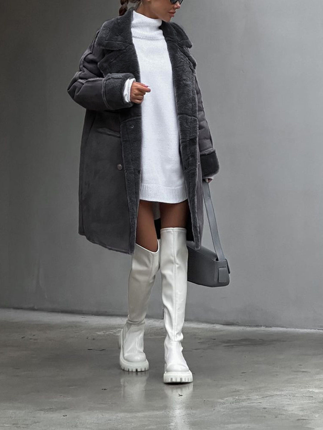 Noémie | Manteau Femme Fausse Fourrure Ivoire