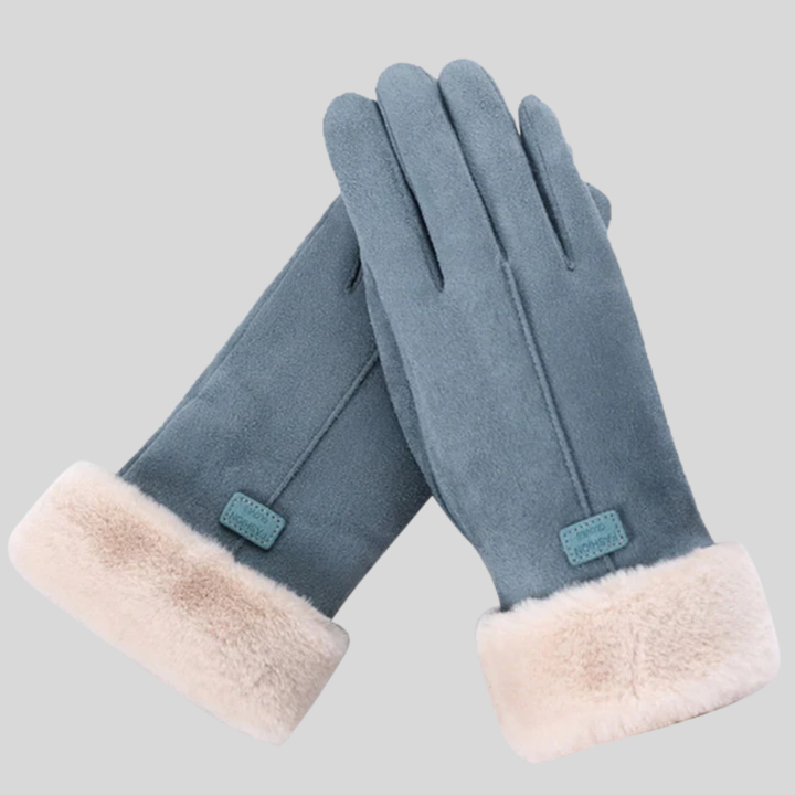 Manon | Gants en Daim avec Garniture en Fausse Fourrure