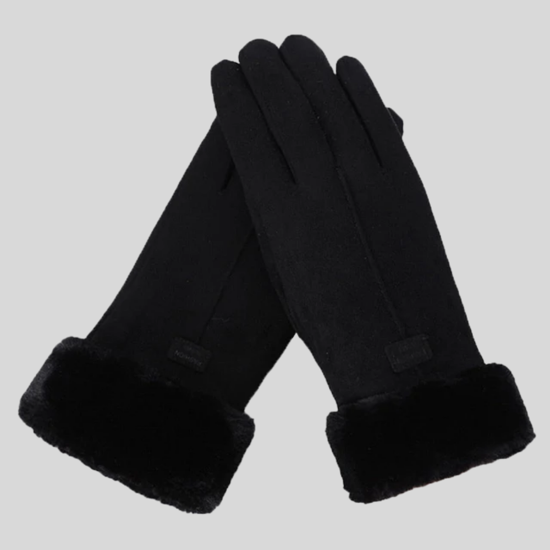 Manon | Gants en Daim avec Garniture en Fausse Fourrure