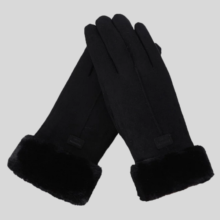 Manon | Gants en Daim avec Garniture en Fausse Fourrure