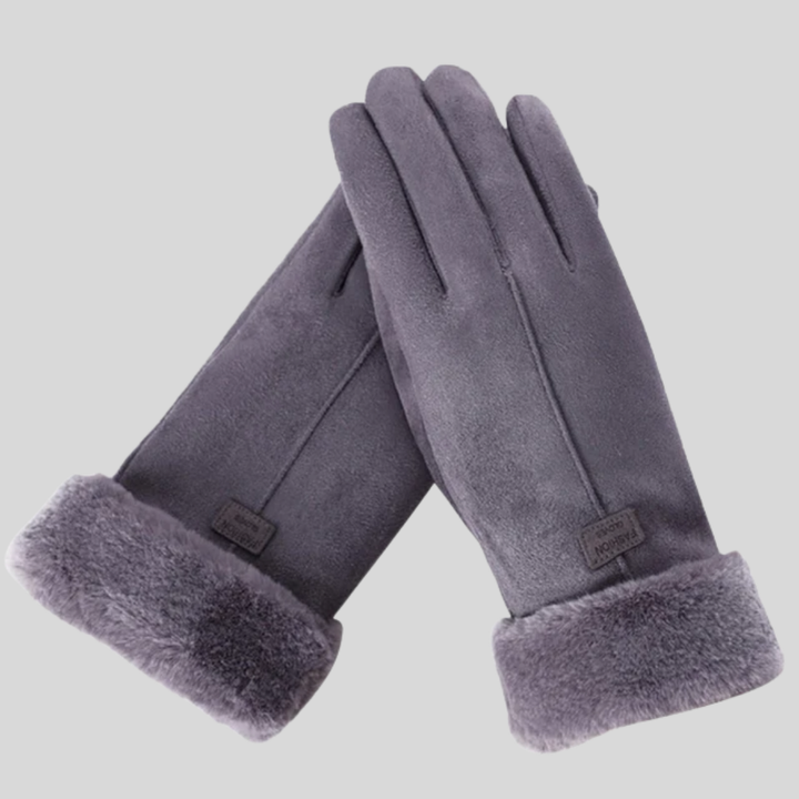 Manon | Gants en Daim avec Garniture en Fausse Fourrure
