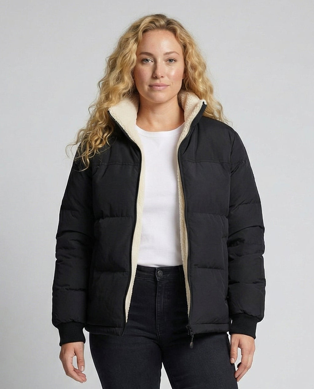 Agathe | Doudoune Femme Col Zippée Mouton
